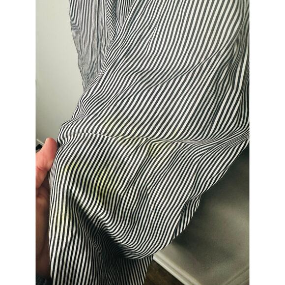 ADAM LIPPES x RTR Blue White Striped Front Button Collared Waist Tie Dress 8 - Picture 7 of 13